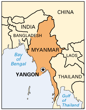 myanmar yangon map